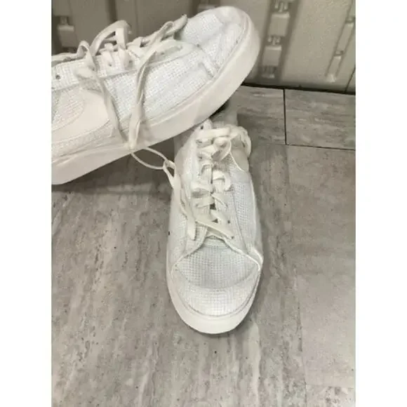~Nike Blazer Low Platform ESS Woven White Low-top Stylish Sneaker NEW size 12 - Picture 4 of 7